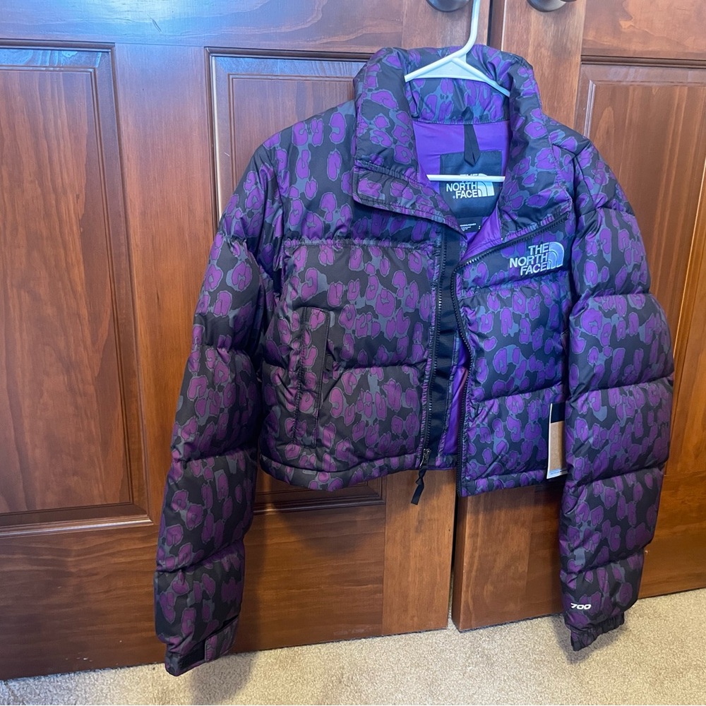 The North Face Purple and Black Puffer Jacket